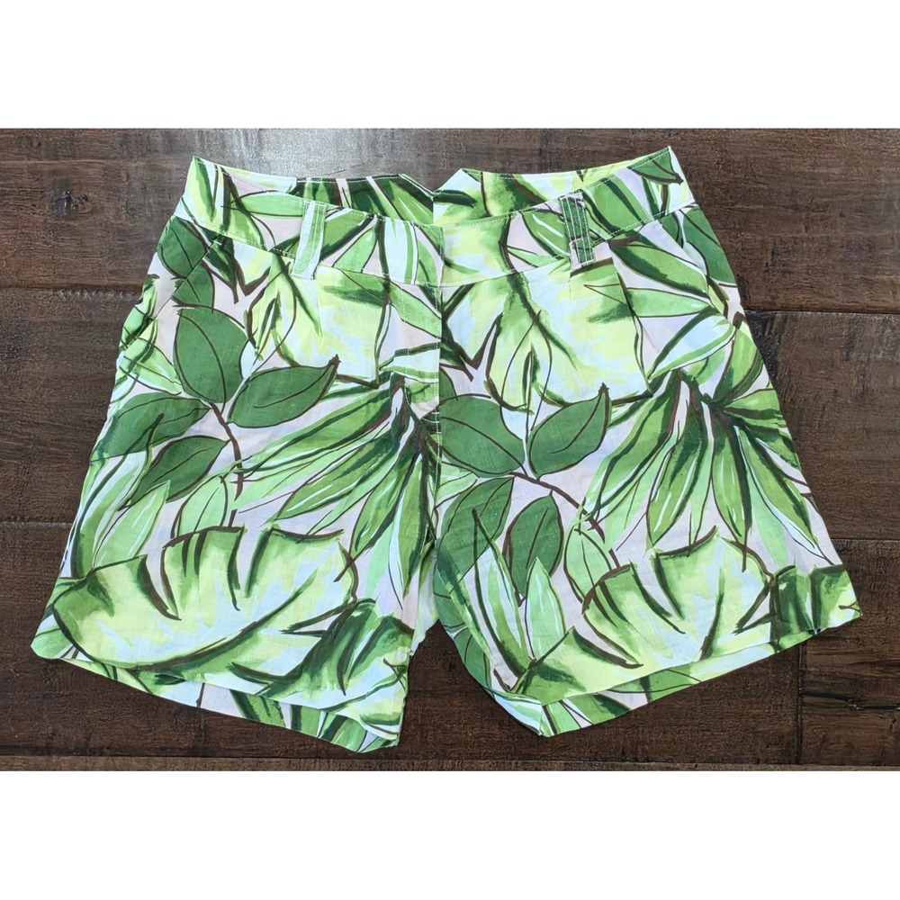 Cruise Beach Vibe Tommy Bahama Green Tropical Palm Botanical Linen Shorts 8